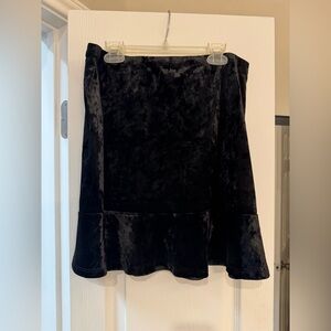 Black velvet skirt